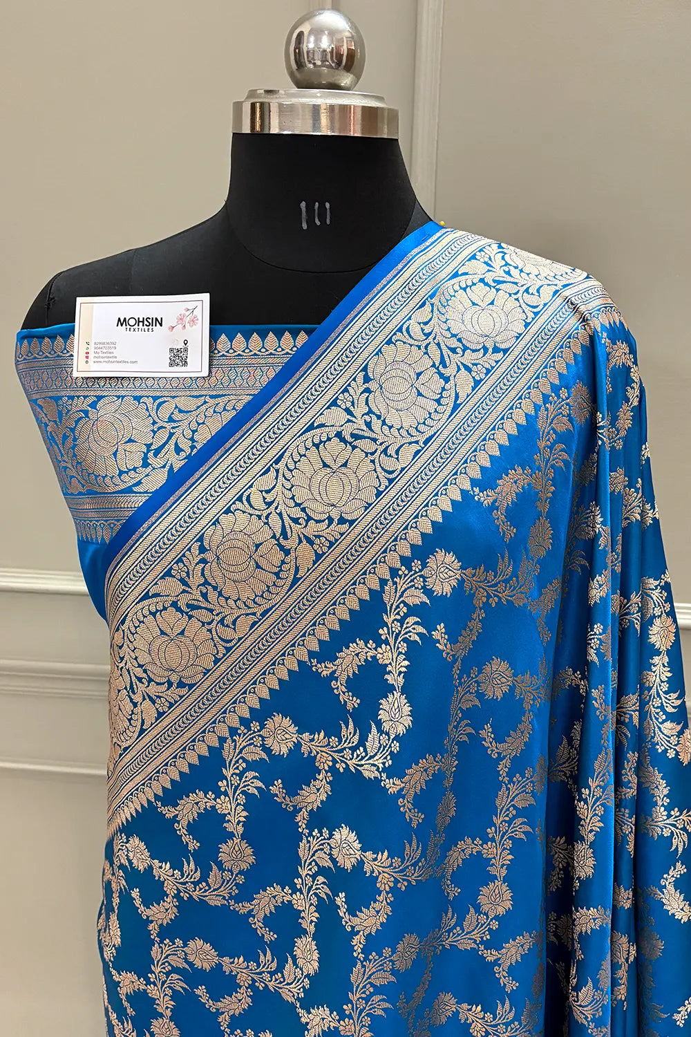 Firozi Mughlai Jaal Katan Silk Banarasi Saree