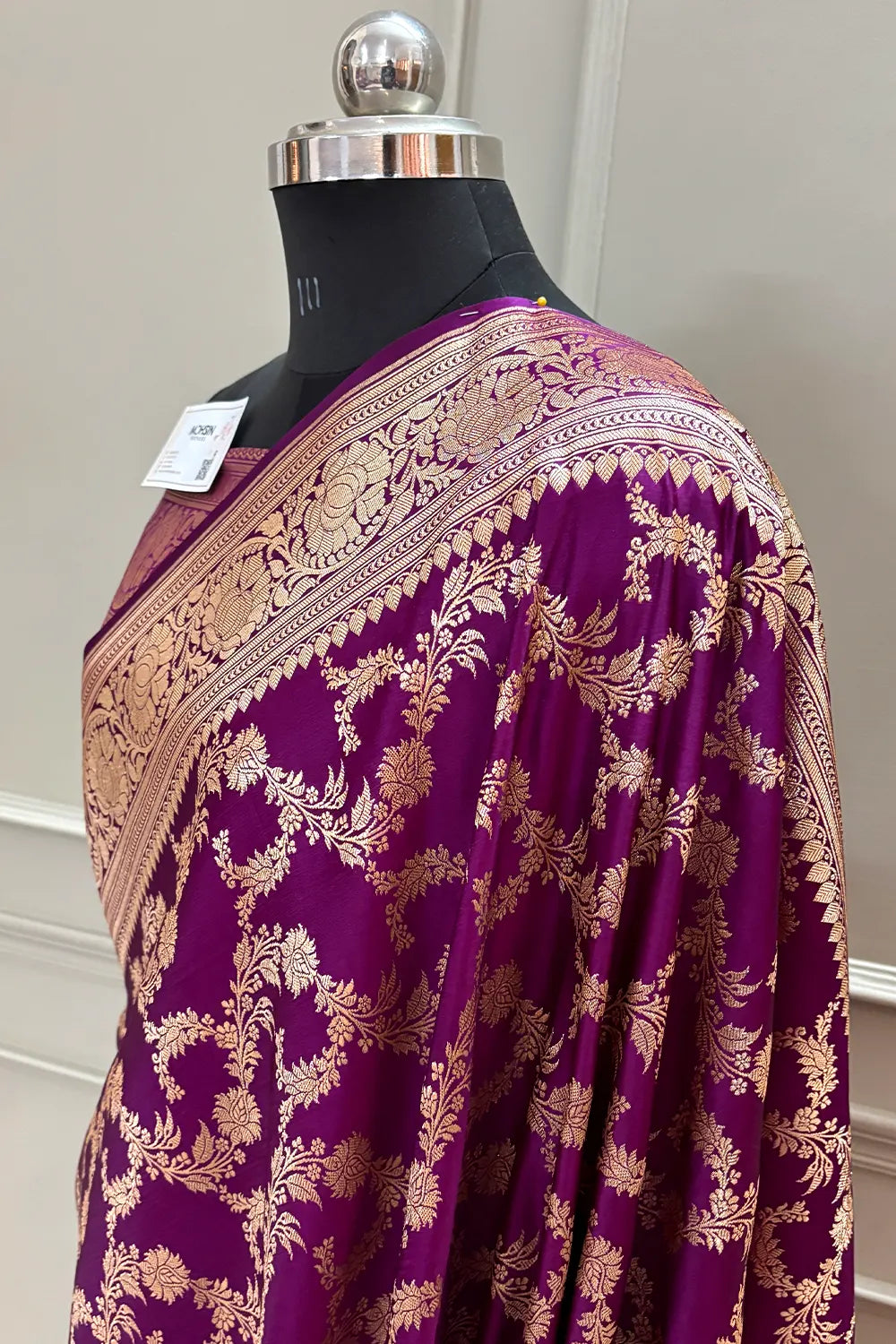 Purple Mughlai Jaal Katan Silk Banarasi Saree