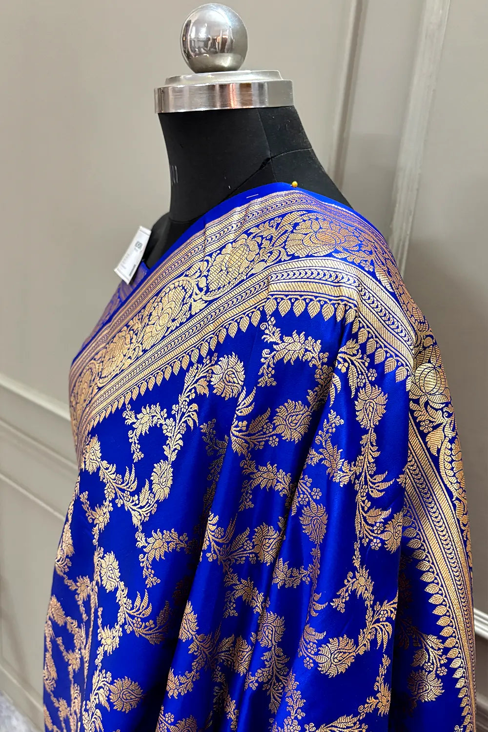 Royal Blue Mughlai Jaal Katan Silk Banarasi Saree
